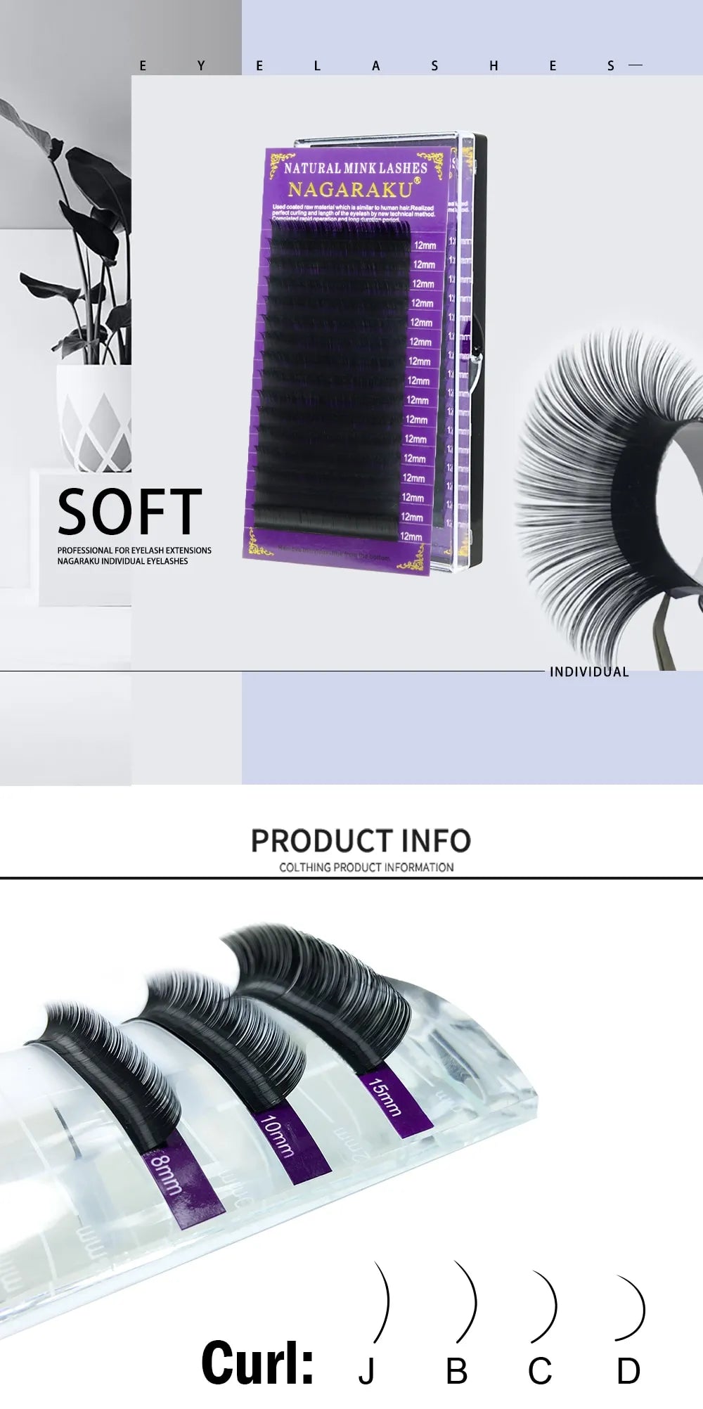 16 Rows Faux Mink Individual Eyelash Lashes