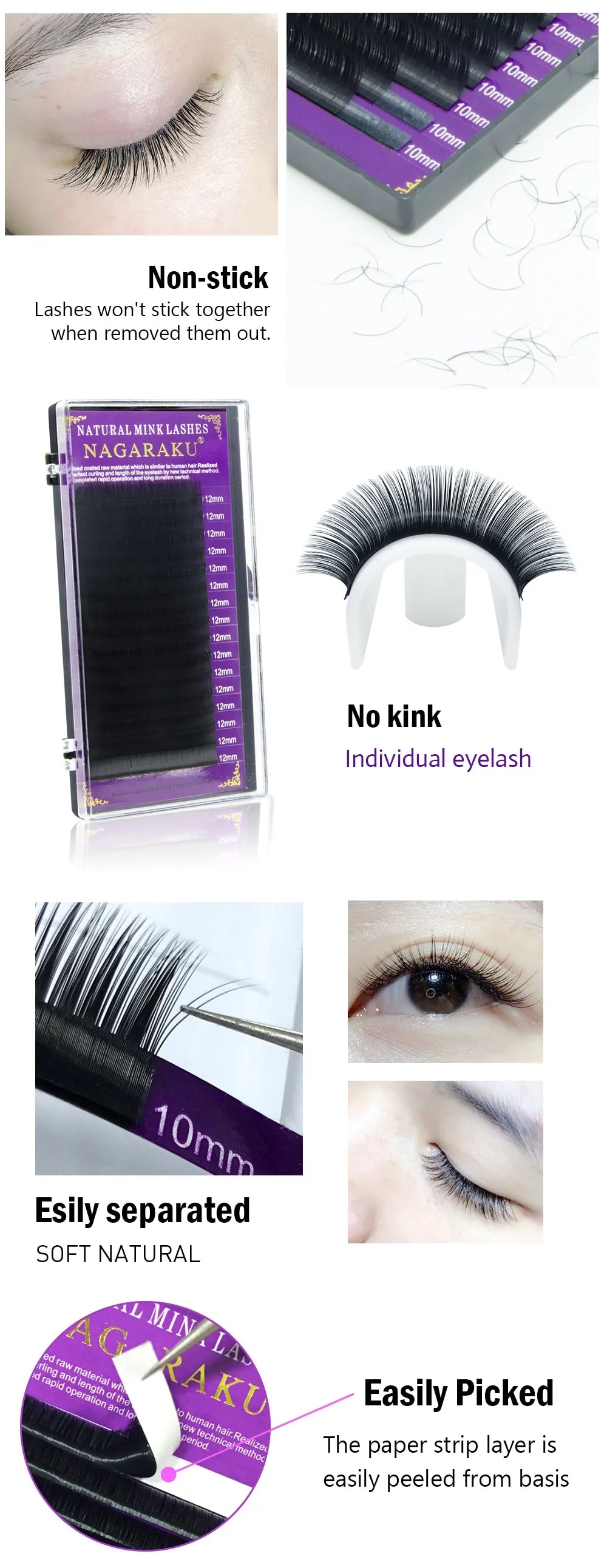 16 Rows Faux Mink Individual Eyelash Lashes