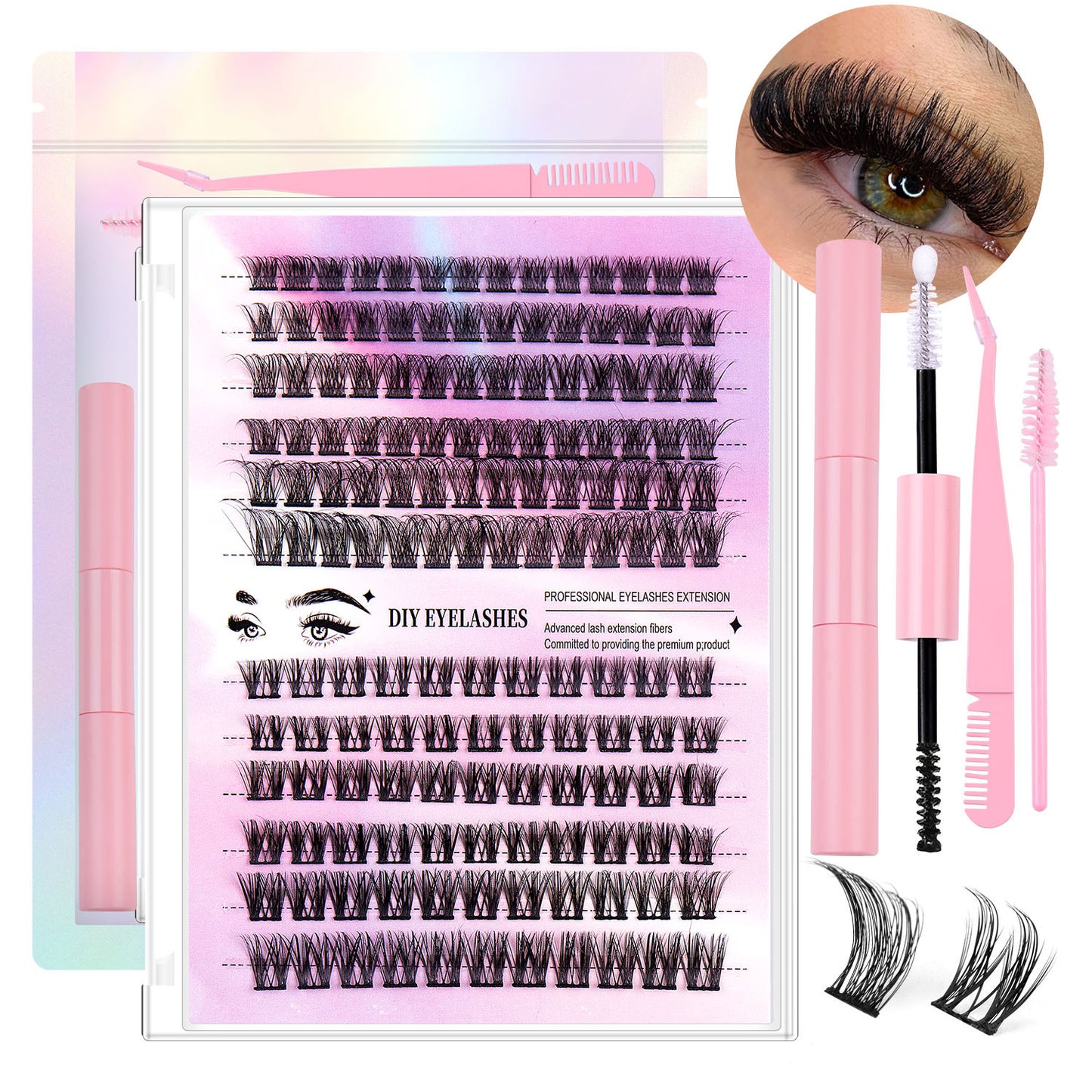 150 Segmented Lash Clusters – DIY Lash Extensions Kit