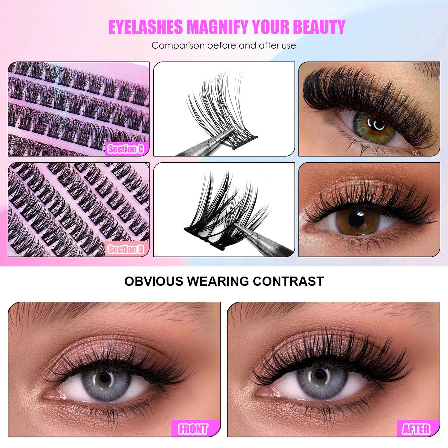 150 Segmented Lash Clusters – DIY Lash Extensions Kit