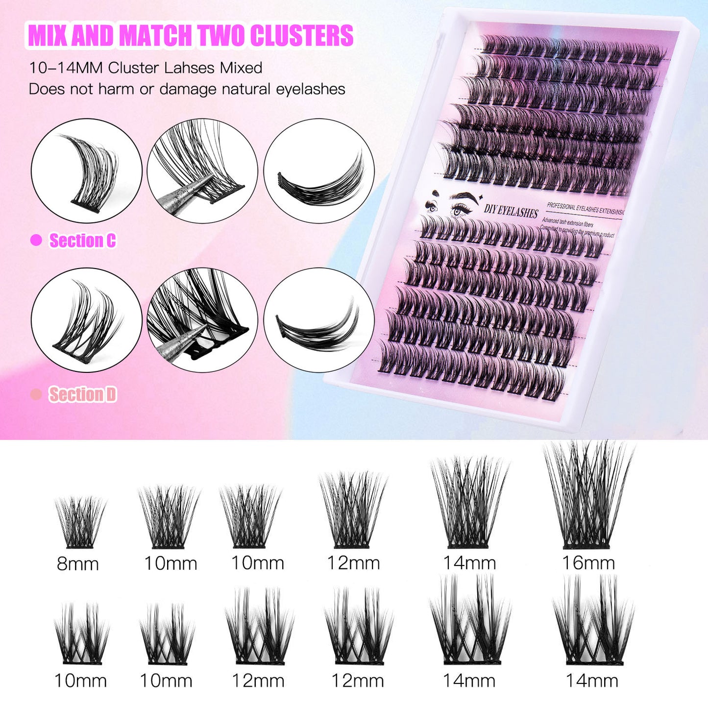 150 Segmented Lash Clusters – DIY Lash Extensions Kit